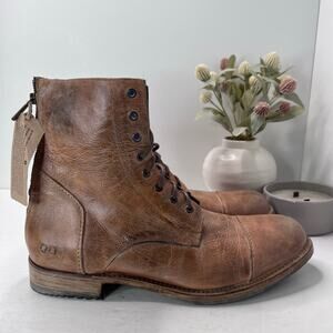Bed Stu Protege Leather Combat Boot Tan Rustic Men 14 NWOB